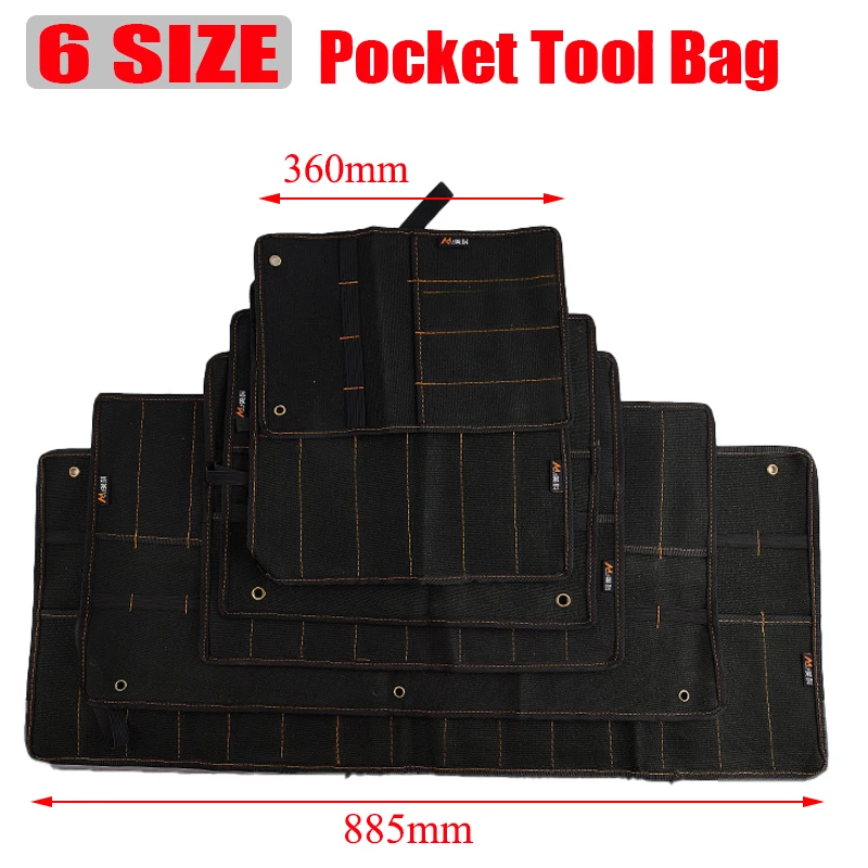 6 Size Chisel Carrying Case Canvas Pocket Tool Roll Holder Wrench Pouch 4 Pockets Organizer For Knife Hammers Gouges Carpenter