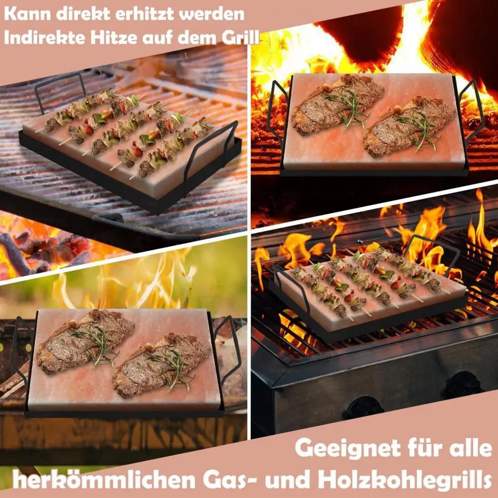 Reusable Salt Stone Multifunctional Salt Stone Grilling Rack Non-stick Heat Resistant Bbq Grill Holder for Barbecue Supplies