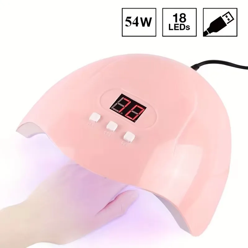 LINMANDA Nail Art Kit with 54W UV 18Pcs Lamp Glue Dryer Polisher Dead Skin Remover Finger Separator Manicure Pedicure Home Use 2