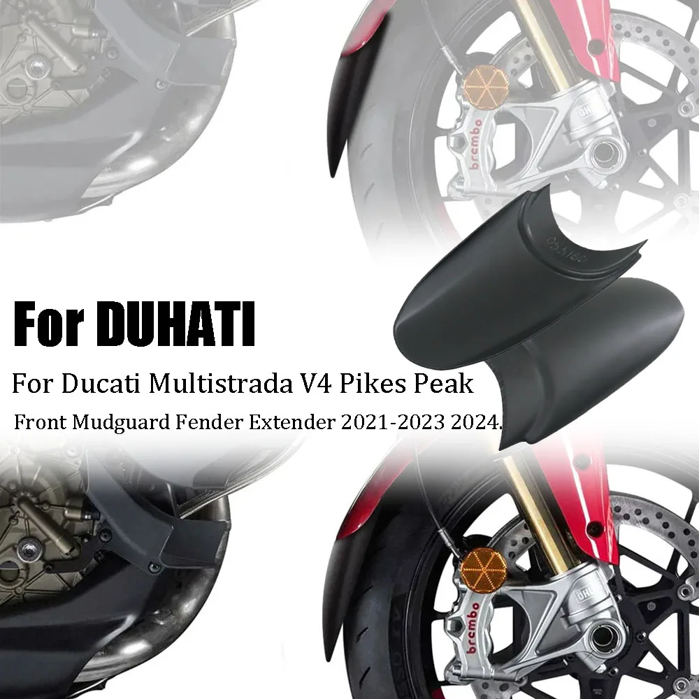 

New Motorcycle Accessories Front Mudguard Fender Extender Extension For Ducati Multistrada V4 Pikes Peak 2021-2023 2024