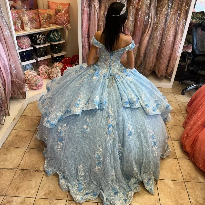 

Ashely Alsa Luxury Full Lace Quinceanera Dresses 16 Year Girls 3D Flower Vestido De 15 Anos Birthday Party Prom Occasion Wear
