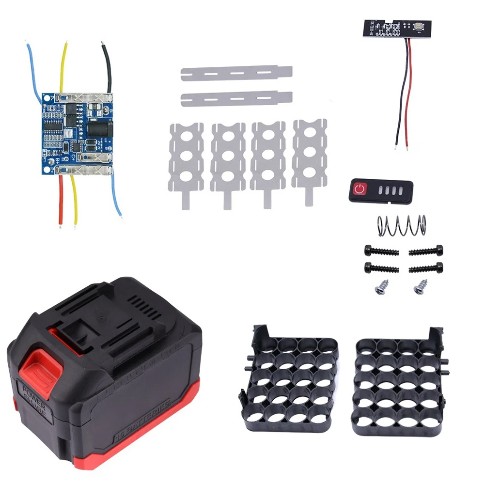 Makita Battery Case Storage Box Shell, PCB Charging Board, Acessórios para Ferramentas Elétricas, 10 Núcleos, 15 Núcleos, 20 Núcleos