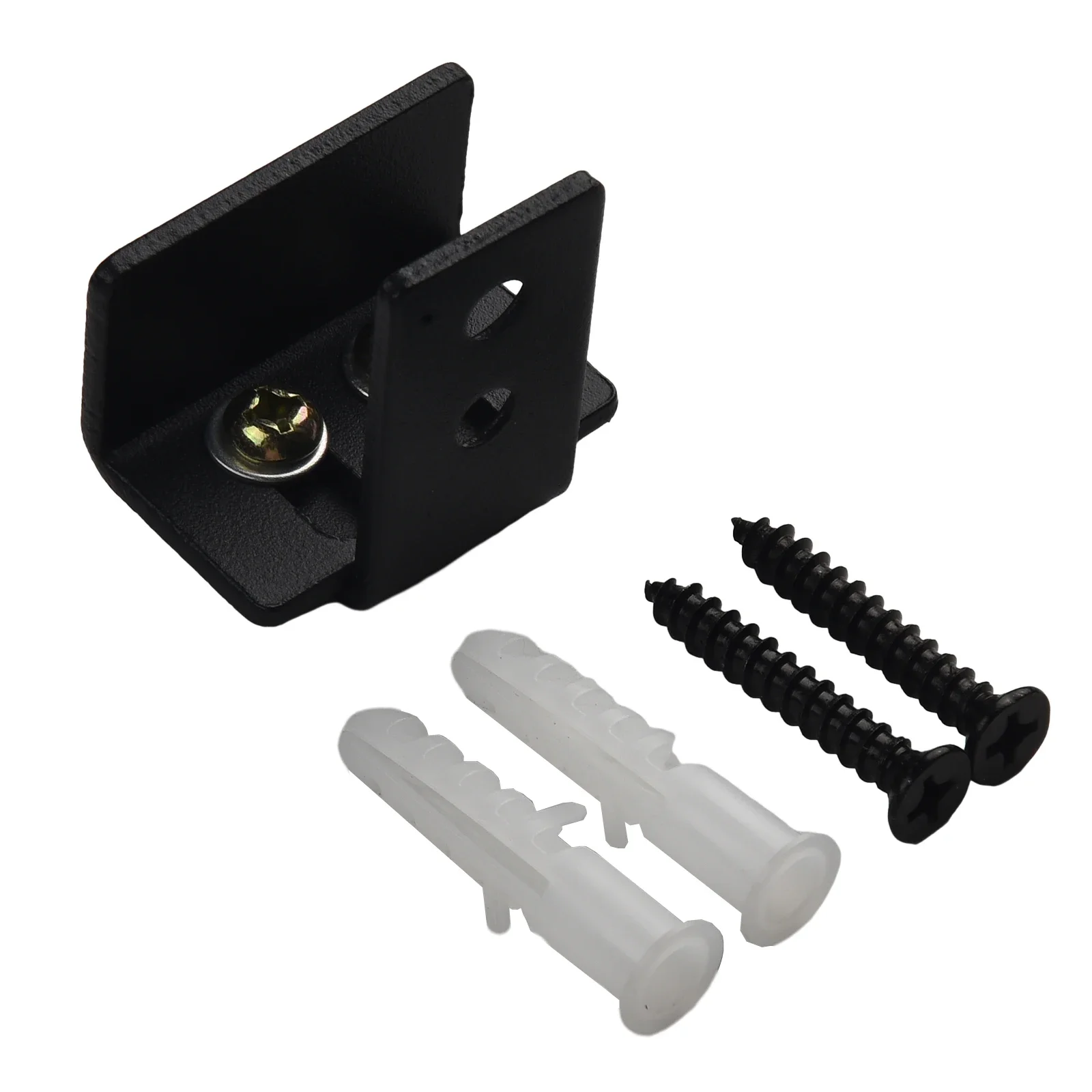 Adjustable Barn Door Guides Floor Guide for Sliding Barn Door Black Wall Guide With Screws Black Stainless Steel