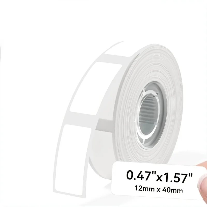 흰색 자체 접착식 열전사 라벨 12mm×40mm 160 라벨/롤, 가정 사무실 학교용 D30/D30S/D35 라벨 프린터와 호환 가능