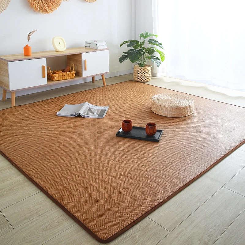 Alfombra plegable para el suelo, Tatami japonés de ratán para dormir,  colchón de verano para estudiantes, siesta por la tarde - AliExpress