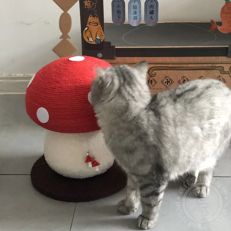 

Small cat scratch board, sisal, mushroom, cat climbing column, wear-resistant, non-crumbling, grinding claw cat toy