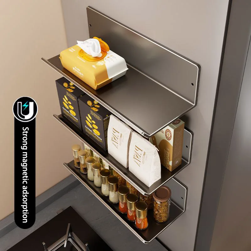 VelmoraMart magnetic shelf for fridge and kitchen storage