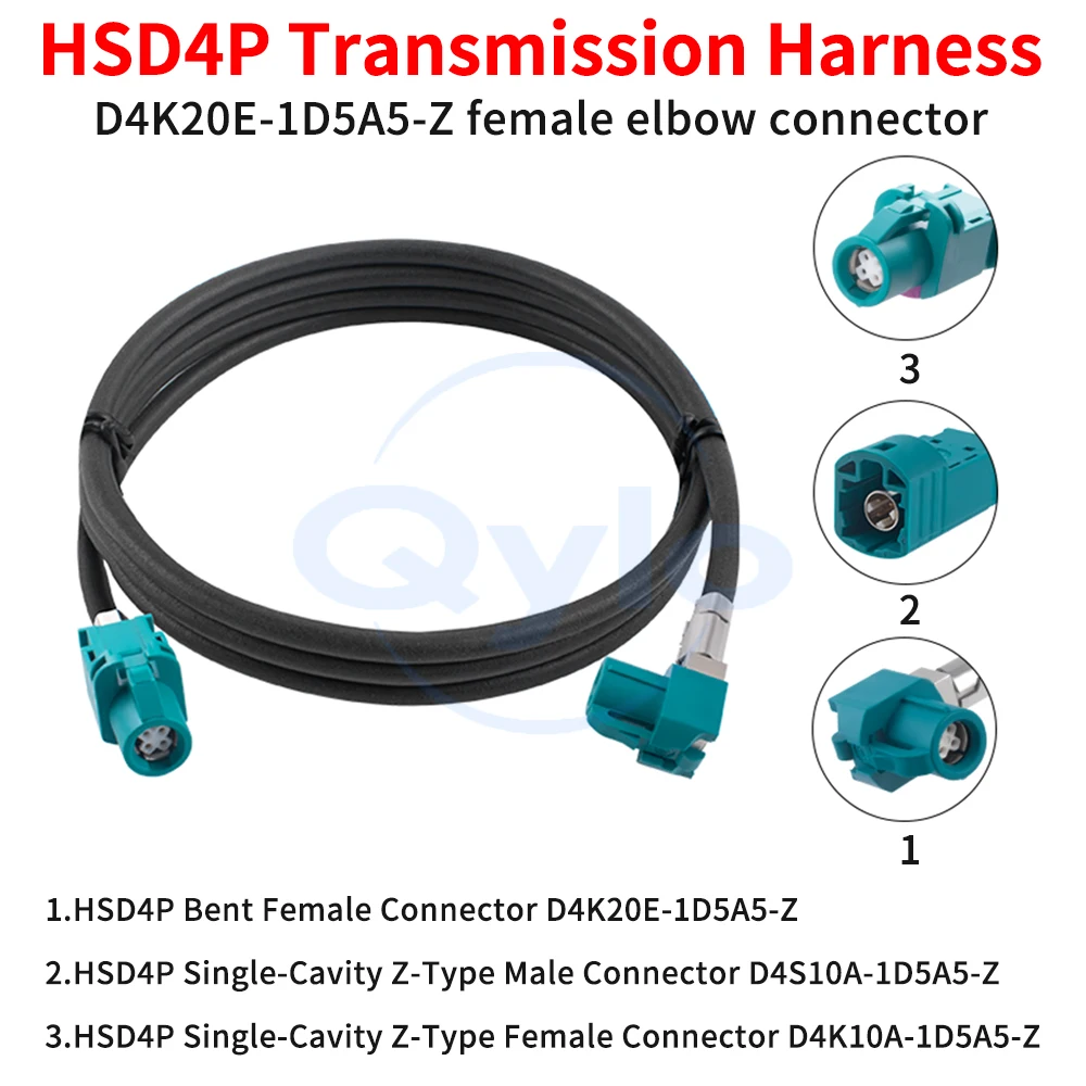 HSD4P Buchse auf HSD4P Stecker Gigabit-Ethernet-Adapterkabel für Automobilanwendungen HSD4P Übertragungskabel-Baugruppe (1 Stück)