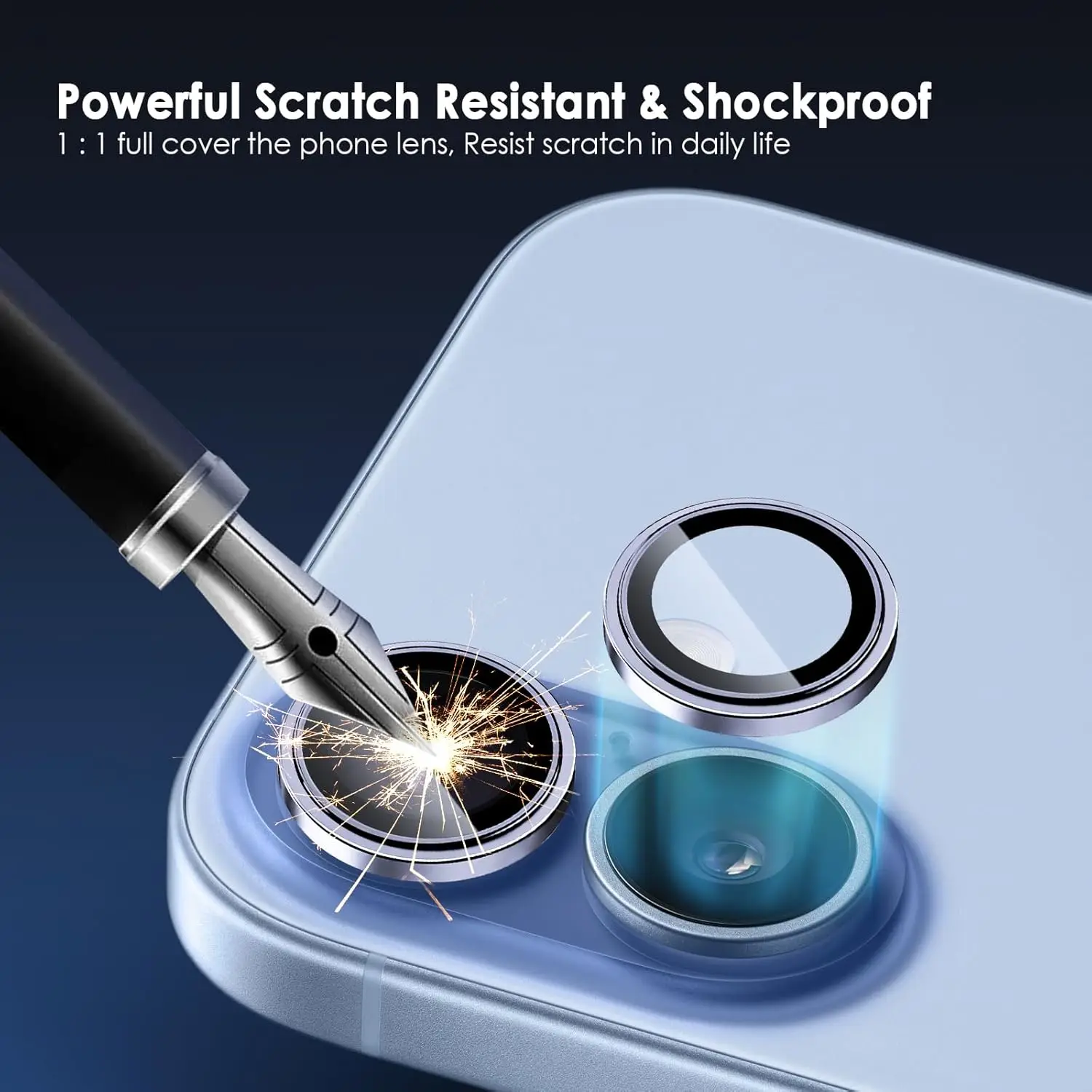 Premium Aluminum Alloy Camera Lens Protector with HD Tempered Glass Cover