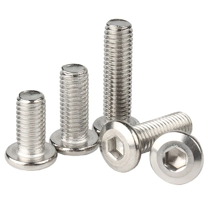 Socket Cap Head Screw 10pcs/lot 304 stainless steel chamfered hexagon socket screws M3 M4 M5 M6 M8 beveled edge furniture screws connecting bolts socket cap head screw