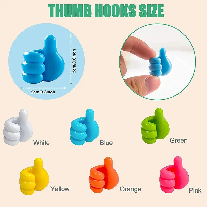 Self Adhesive Silicone Thumb Wall Hooks Multifunctional Cable Clip Key Home Hook Wall Storage 5/10Pcs wall mount hooks self adhesive hooks multi purpose hooks adhesive wall hook wall organizer hook