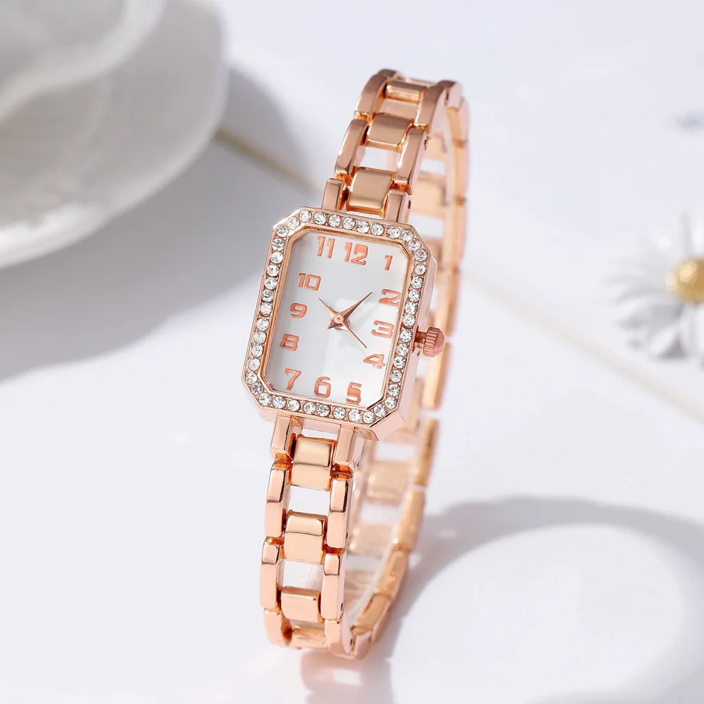 

Часы наручные женские с браслетом из нержавеющей стали, люксовые модные повседневные, под платье, золотистые