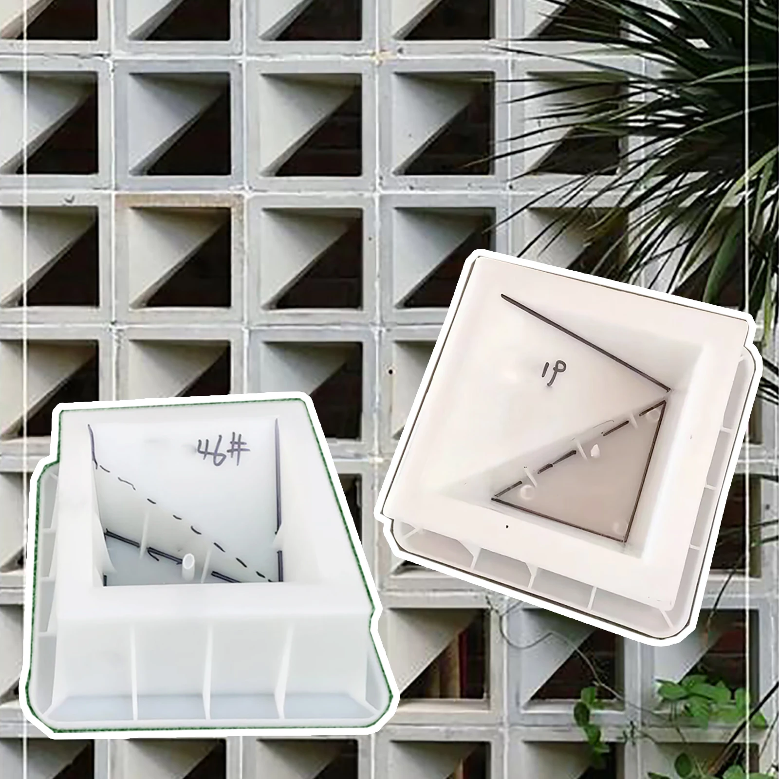 Cement Hollow Brick Plastic Mold Modern Geometry 3D DIY Air-Brick Grid Partition Decorative Openwork Garden Background Wall Mold concrete molds