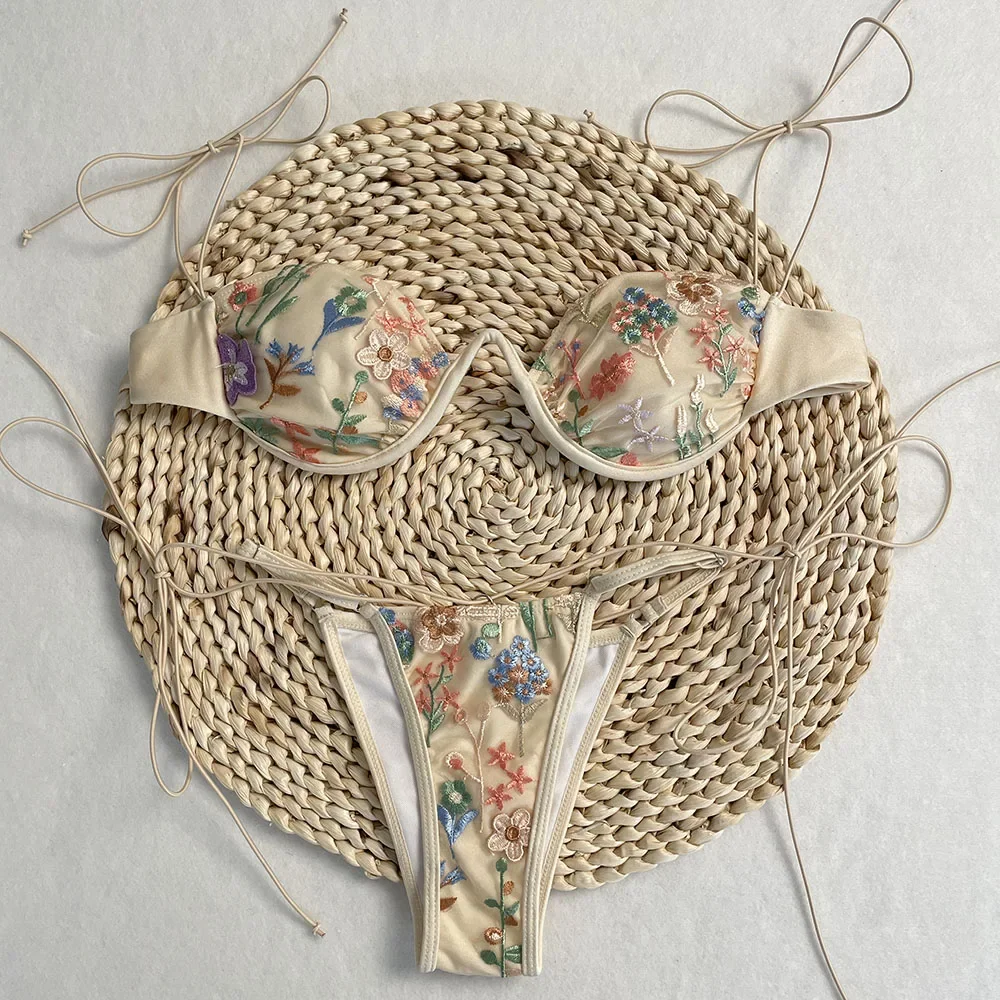 Bathing Suit Women Two-Piece Swimsuit Bikini Summer Swimwear Suit Beach New Bathing Set Inwrought Biqini Suit Sexy Micro Bikini