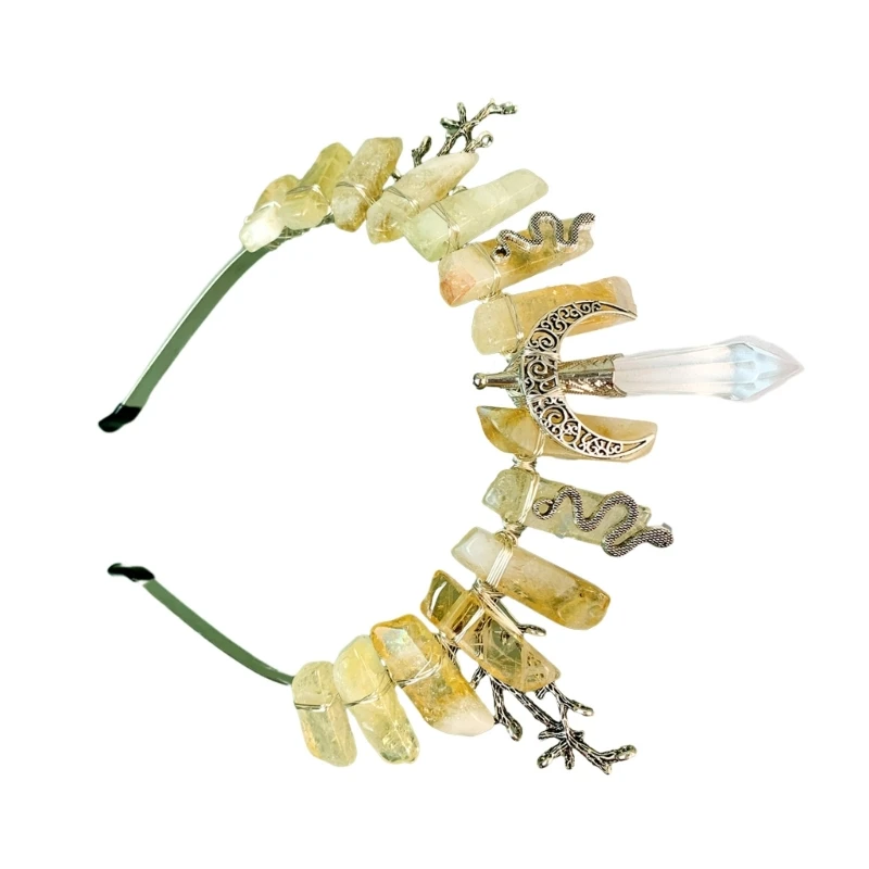 

Роскошная повязка на голову для женщин, металлическая повязка на голову с кварцевым декором, повязка на голову для свадебной