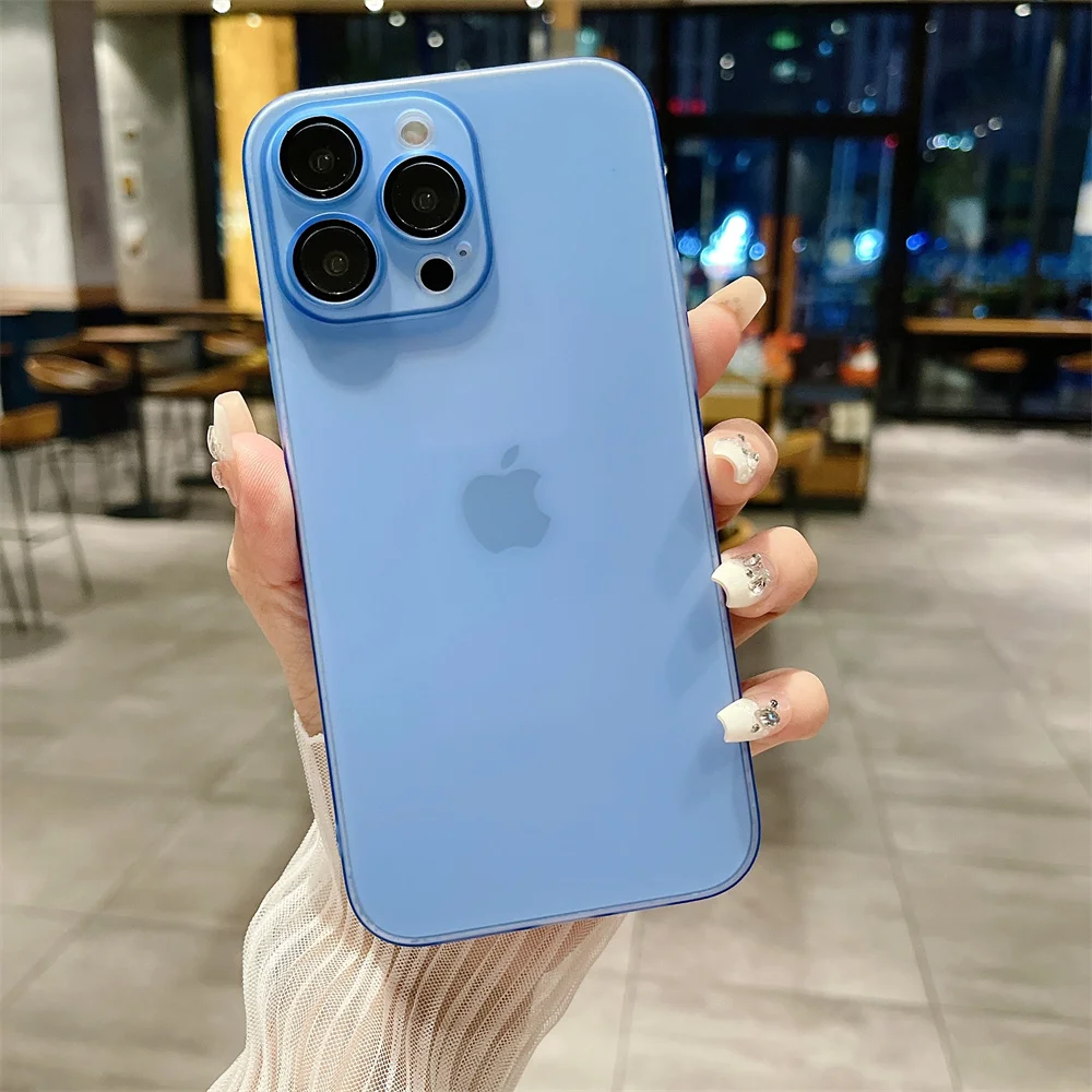 thumbnail image 1 of Ultra Thin Original Matte Slim PC Transparent Case For iPhone 15 14 13 12 11 Pro Max Plus Shockproof Camera Protection Cover, 1 of 5