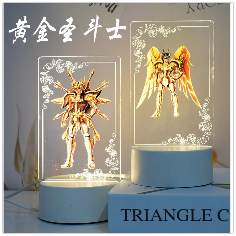 

Saint Seiya Toy Figures Aphrodite 3d Night Lamp Aldebaran Acrylic Led Aiolia Coloured Light Aiolos Desktop Furnishing Articles