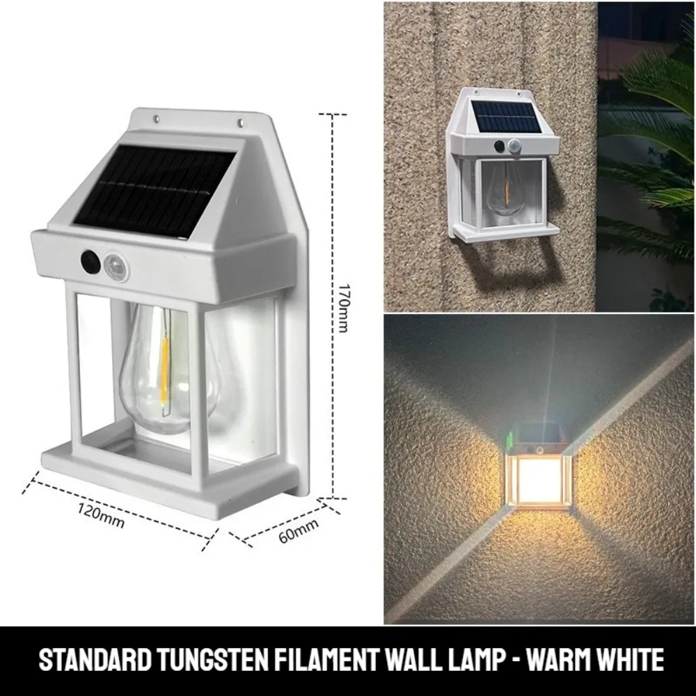 Solar-Powered Waterproof LED Wall Light with Sensor