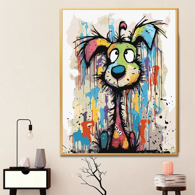 Abstract Dog Paint by Number Paint Kits 1
