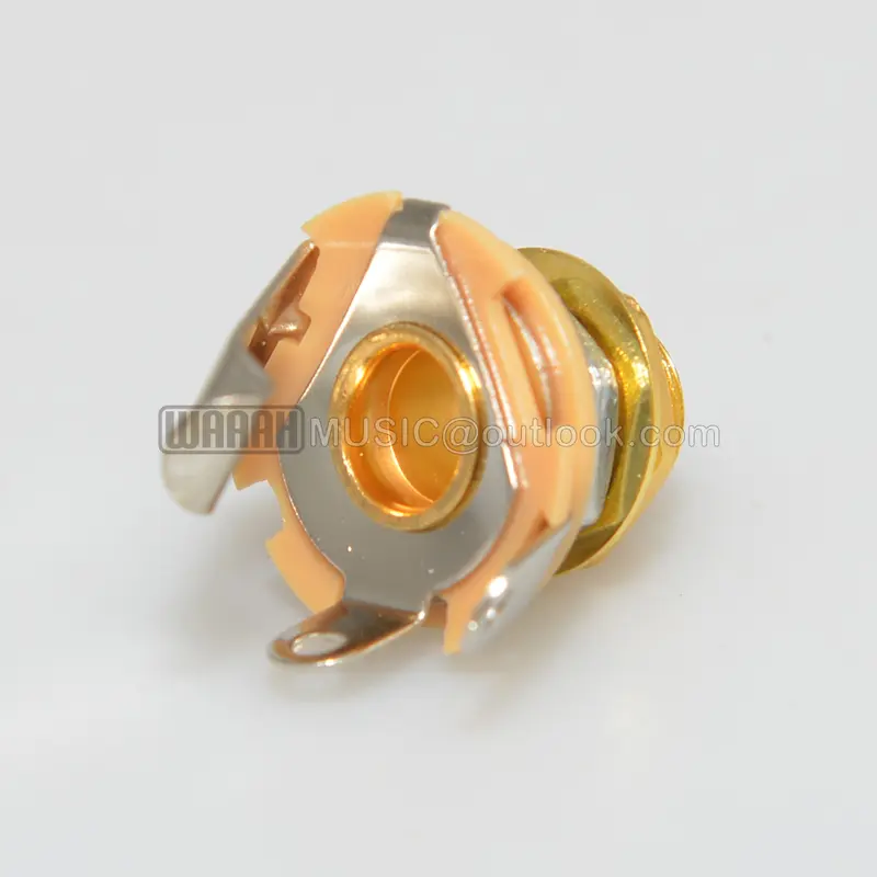 1pcs Electric Guitar Input Jack For Electric Guitar & Bass Guitar 1/4"" (6.35mm) Mono Jack Socket Chrome Nut & Washer - Image 2