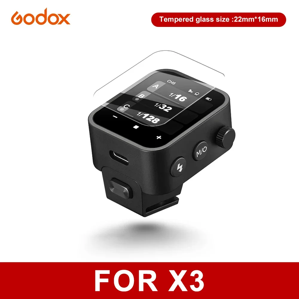 Tempered Film Glass Godox Tempered Film Glass for Godox X3 Xpro Trigger V1 V850III V860III TT685II V860II V850II TT600 V350 TT350 Camera Flash Light