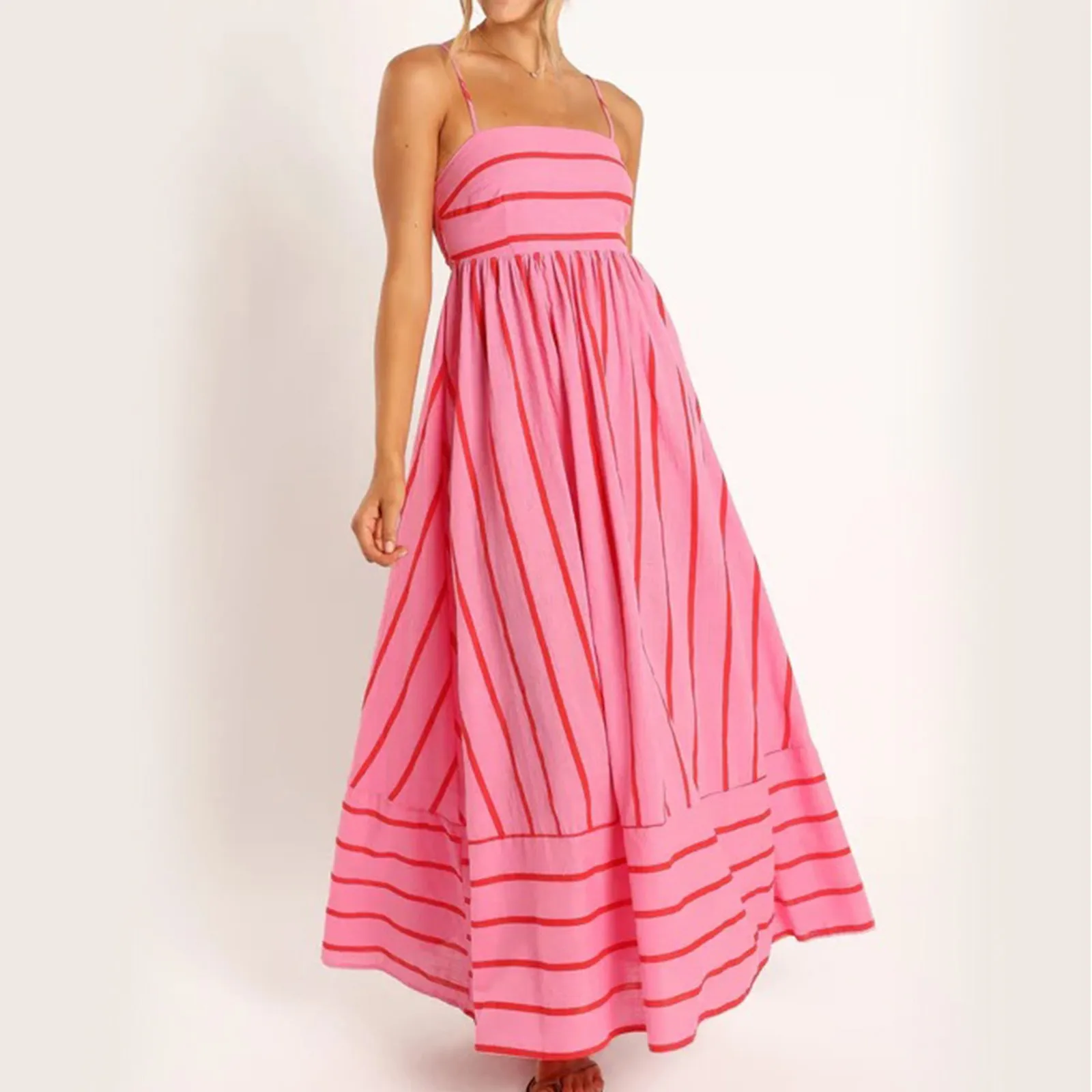 Rosetta Vestido Suave sin Mangas con Lazo Ajustable