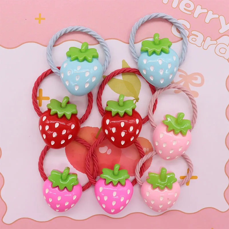 Vibrant Halloween Resin Strawberry Hair Accessories Set
