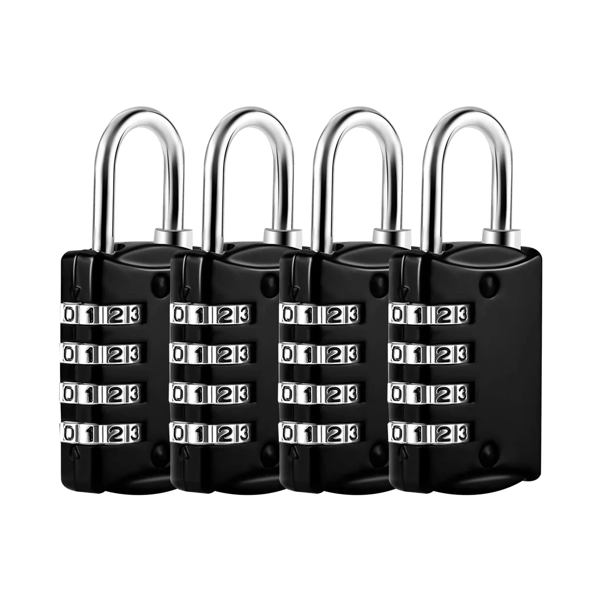 

Combination Locks, 4 Digit Lock with Metal Code Lock, Weatherproof, Suitcase Lock, Combination Lock for Locker,Gym Black