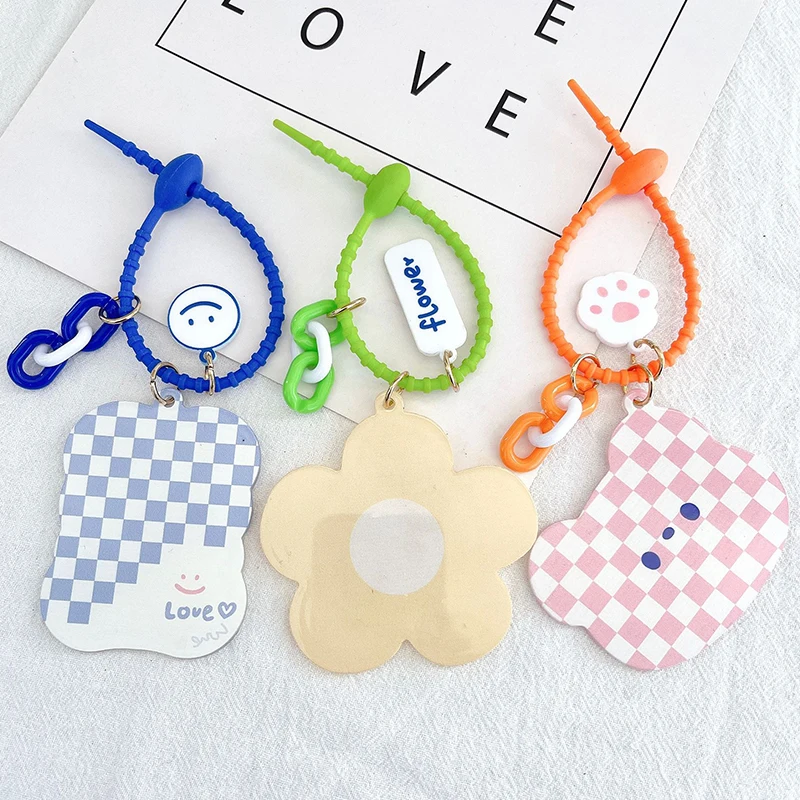 Kawaii Cartoon Small Mirror Keychain Portable Bag Charms Accessories Cute Creative Makeup Mirror Keyring For Women Girls Gift