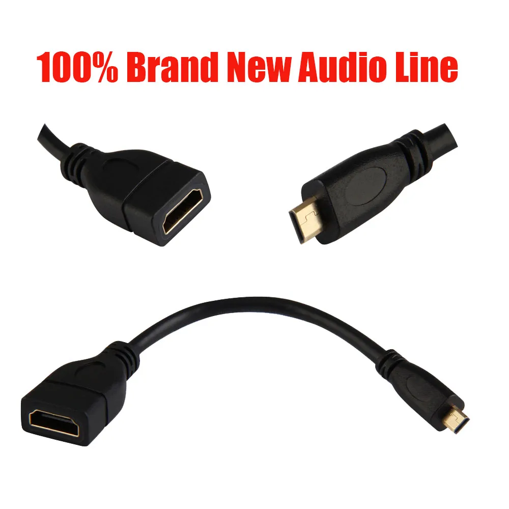 15 cm Micro HDMI-Compatible Mâle D Vers HDMI-Compatible Femelle A Jack  Adaptateur Câble Convertisseur bande passante pour une résolution jusqu'à  1080p