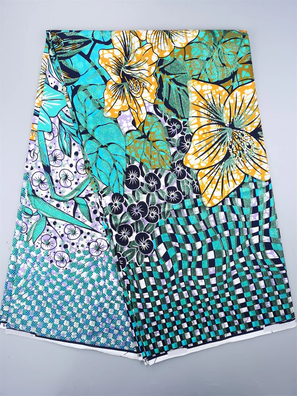 Grand Super Fabric 100% Cotton African Wax Fabric High Quality Wax Ankara Print Fabric For Sewing 6 Yards Women Dress Fabric - 6
