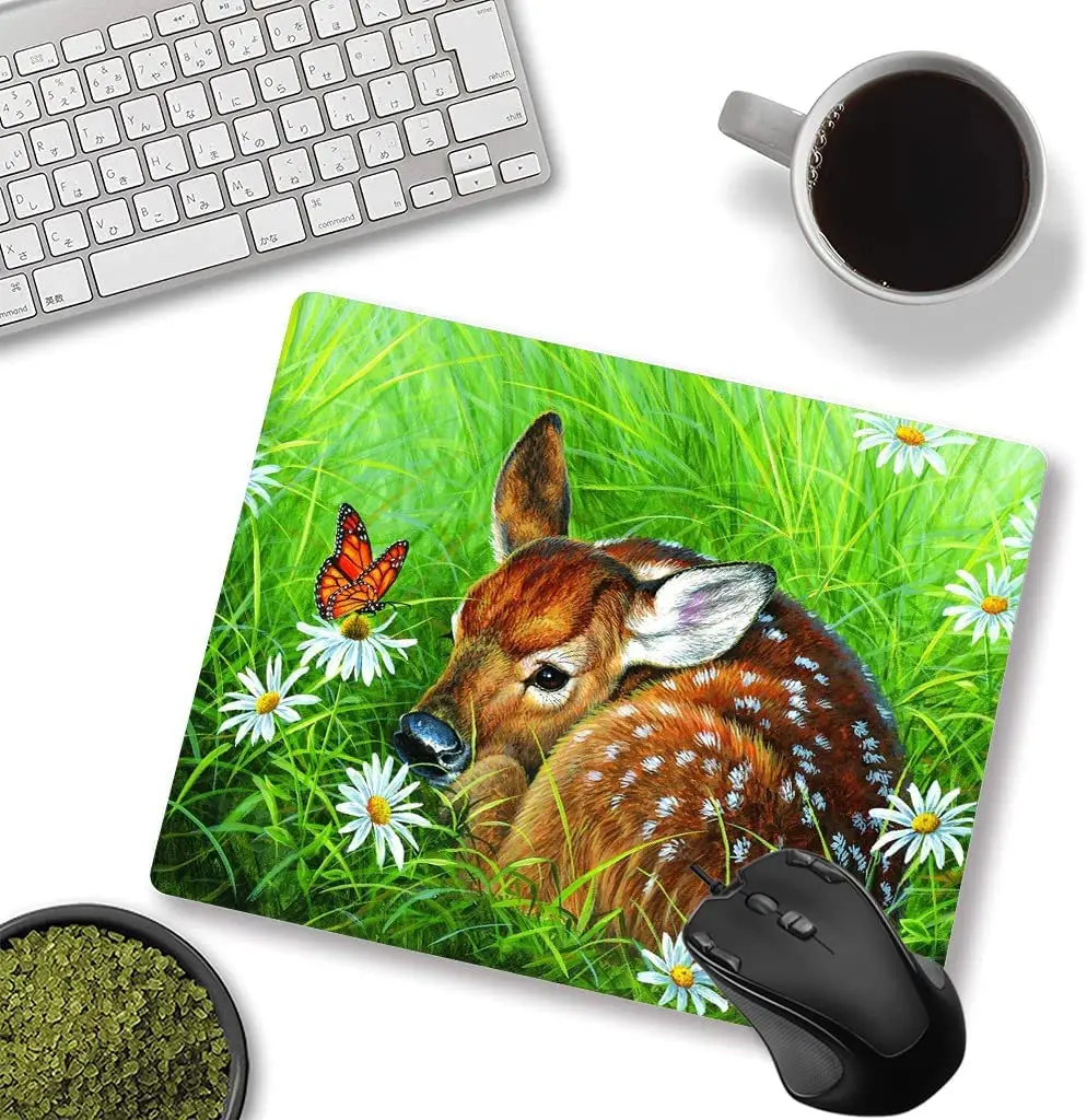 Cute Oil Painting Mouse Pad Unique Design Anti-Slip Rubber Base Mouse Pad for Desktop Computer and Laptop Mouse Pad 9.5X7.9 Inch