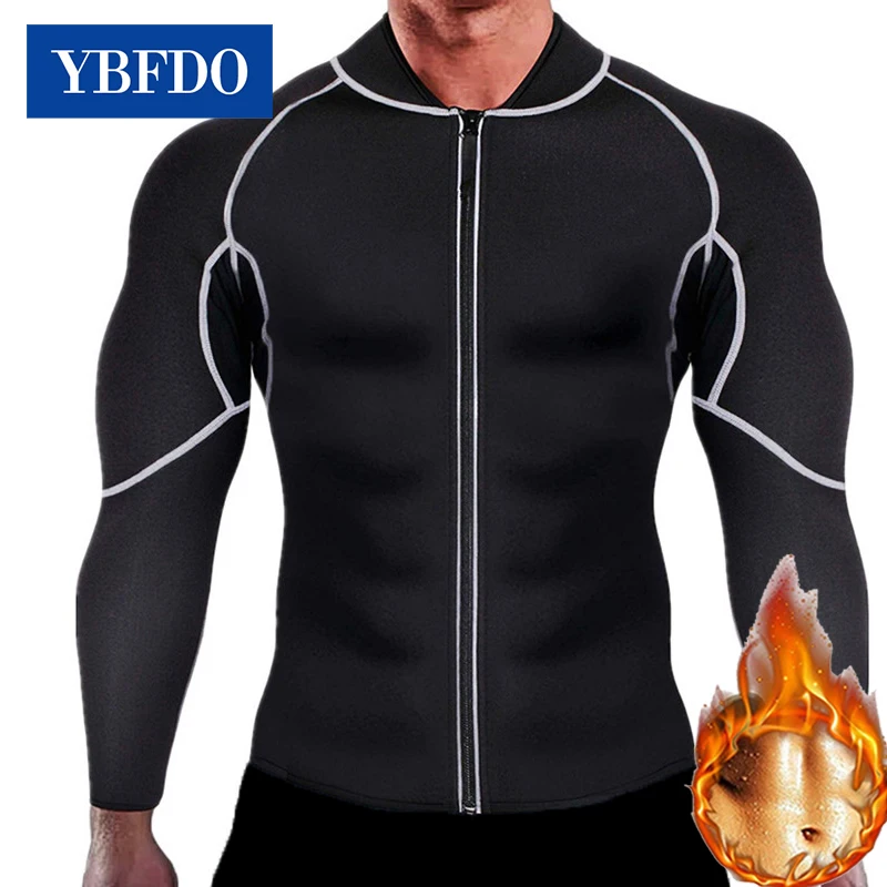 Ybfdo Sauna Suit For Men Shapers Sweat Sauna Jacket Long Sleeve Workout