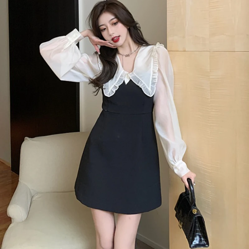 chinese dress ladies Generic French Floral Mini Dress Korean Chiffon Long Sleeve Dinner Party  Dress Holiday Beach Dress for Women Picture Color, Small at Amazon Women's  Clothing store