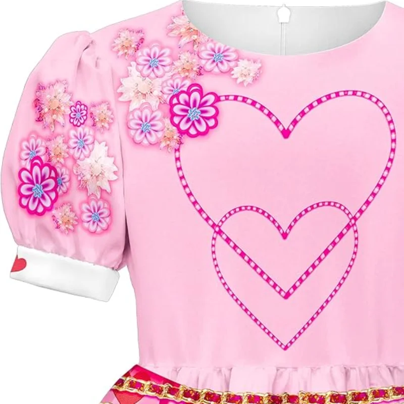 thumbnail image 3 of Película "El ascenso del rojo" (2024), ropa para niñas, vestido de princesa rosa de dos pisos, disfraz de cosplay rojo de D-Descendants 4 para Halloween, 3 of 6