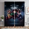 Modern Living Room Curtains for Camera Demon Slayer Blackout Curtain Shades Home Interior Curtains 2 Pieces Halloween Decoration 1