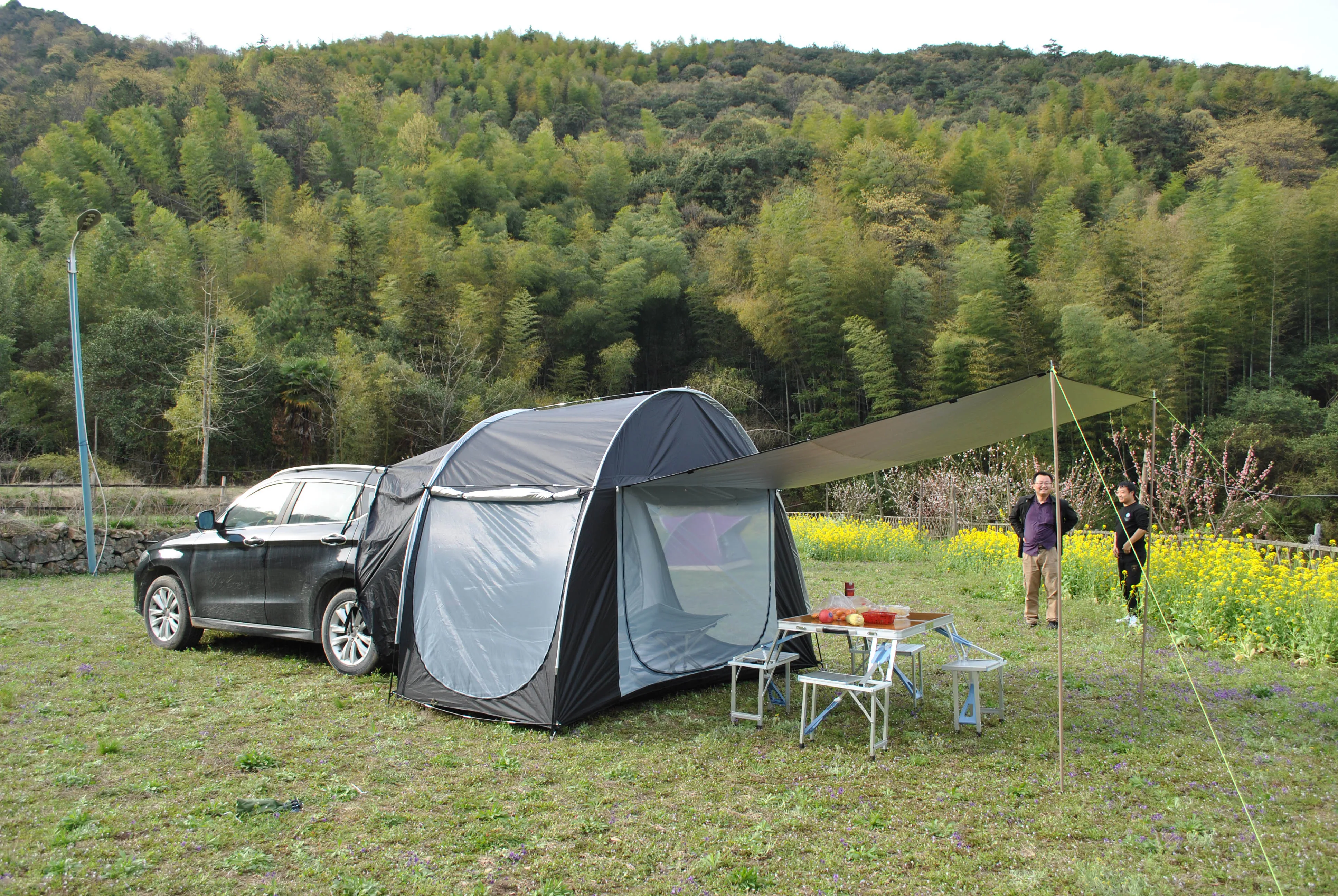 Outdoor SUV Car Rear Extension Tent Car Rear Tent Canopy Self-Driving Tour Wilderness Anti-Mosquito Sunshade Trunk