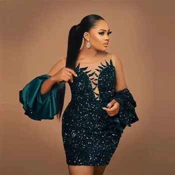 Alternative view of Preye Long Sleeve Sequin Cocktail Dress