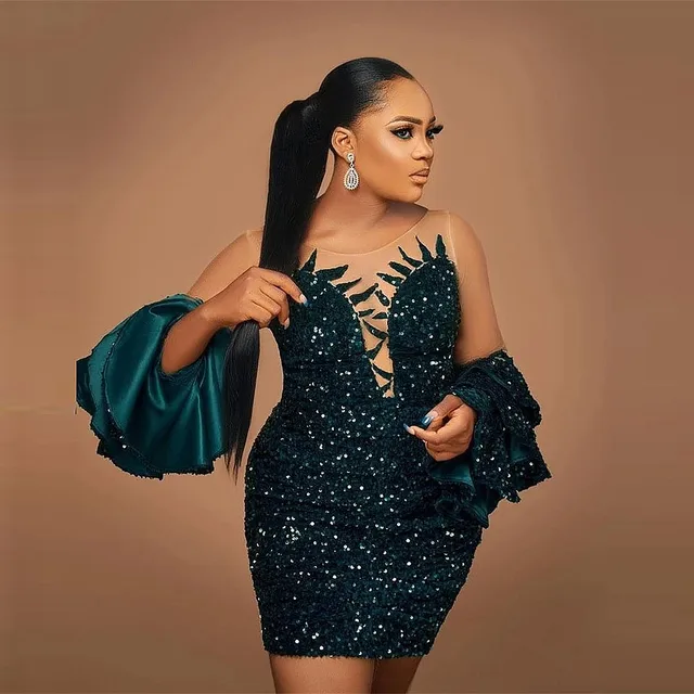 Preye Long Sleeve Sequin Cocktail Dress - Image 2