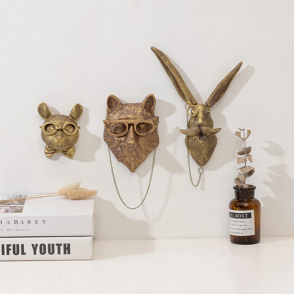 Bronzed Resin Deer Head Wall Sculpture - Stylish Home Decor Accent