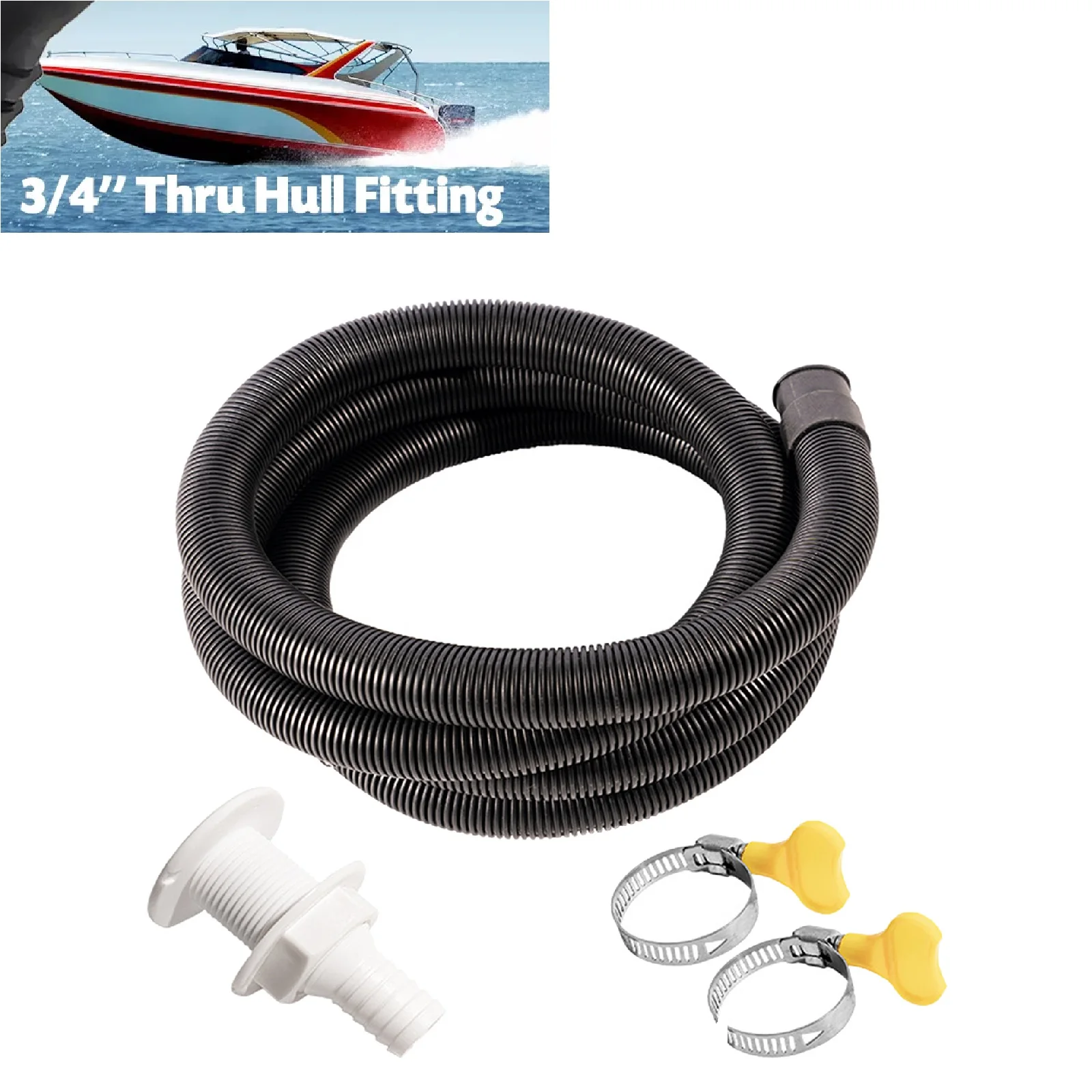 Flexible Bilge Pump Hose Installation Kit 3/4inch Diameter 6.6 Ft For