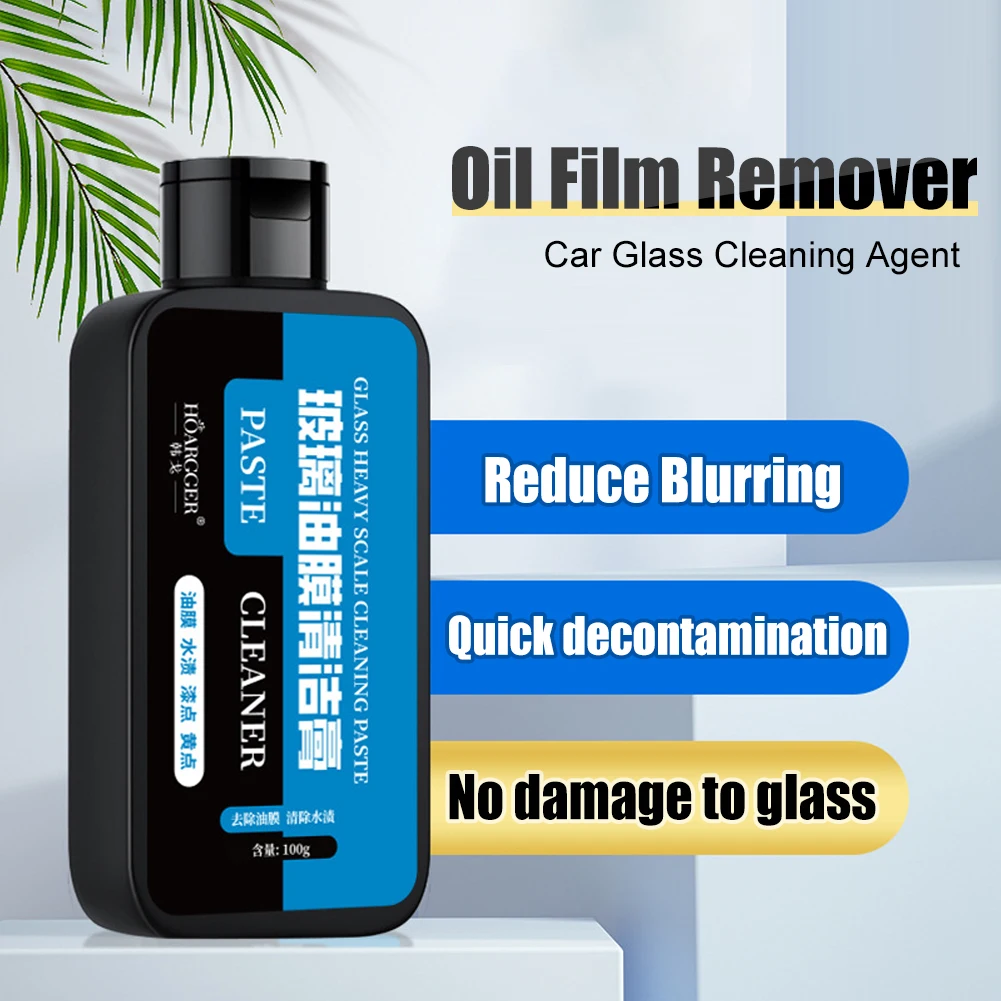 

100ml Car Glass Oil Film Remover Paste Auto Glass Film Coating Agent Waterproof Rainproof Anti-fog Glass Cleaner for Windshield