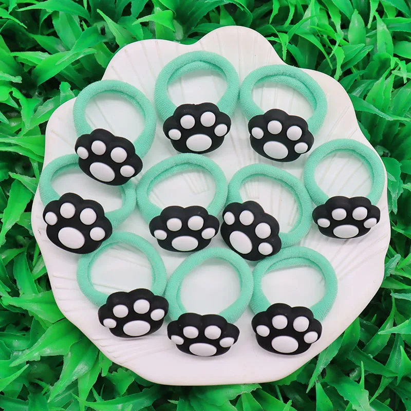 Elegant Black Bowknot Hair Accessories Set - 10Pc Elastic Scrunchies & Headbands