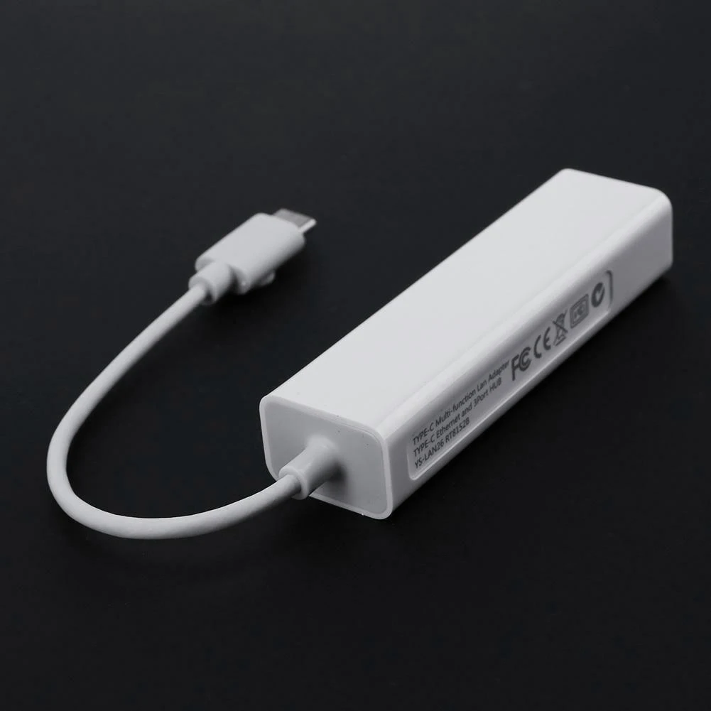 USB-C USB 3.1 C타입-USB RJ45 이더넷 랜 어댑터 허브 케이블, 맥북 PC용
