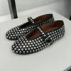 Women Crystal Studded Flats with Buckle Strap Rhinestone Ballet Flats Crystal Ballerina Shoes Comfortable Female Casual Shoes 5