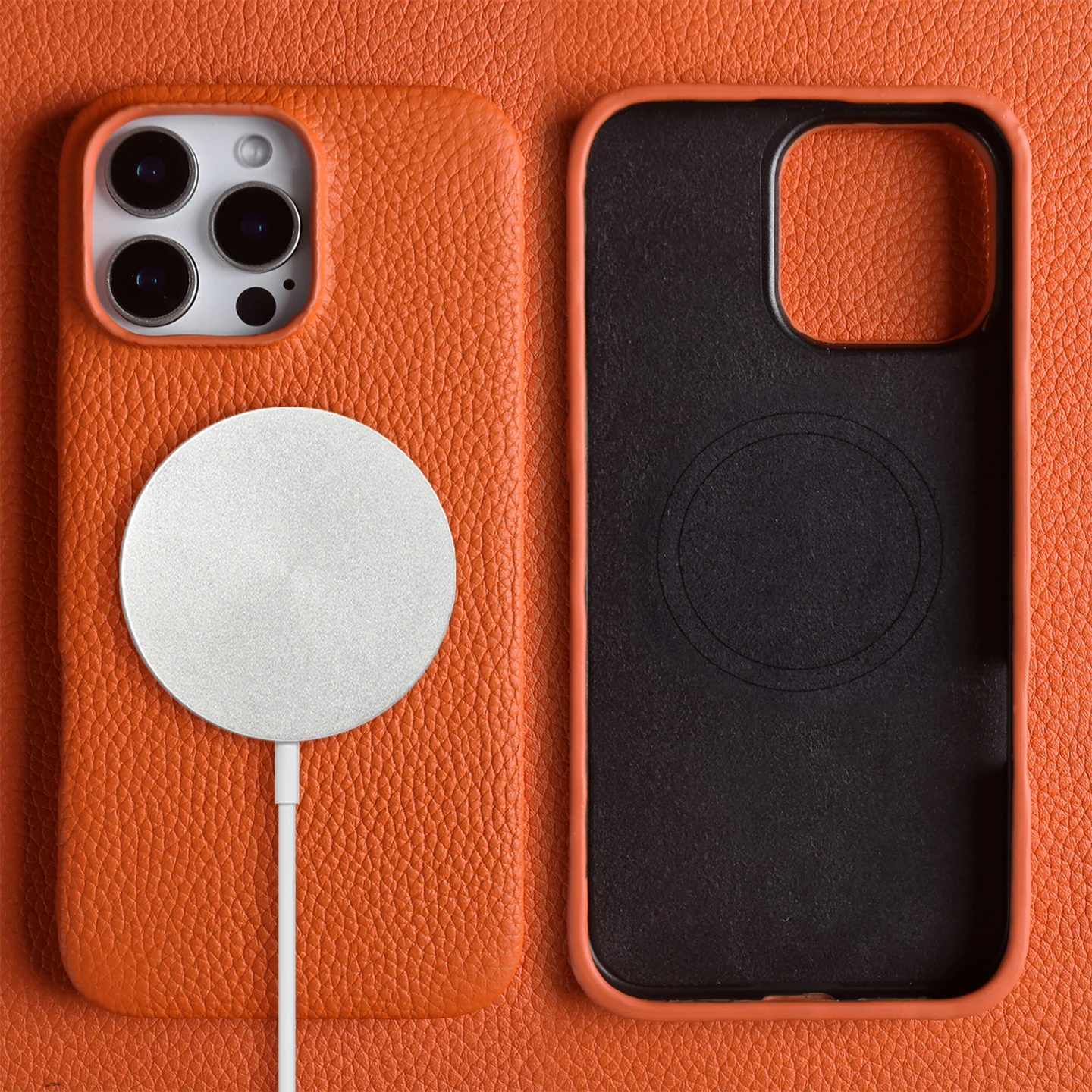 Luxury Magnetic Genuine Leather Phone Case - Business Full Wrapped Back Cover