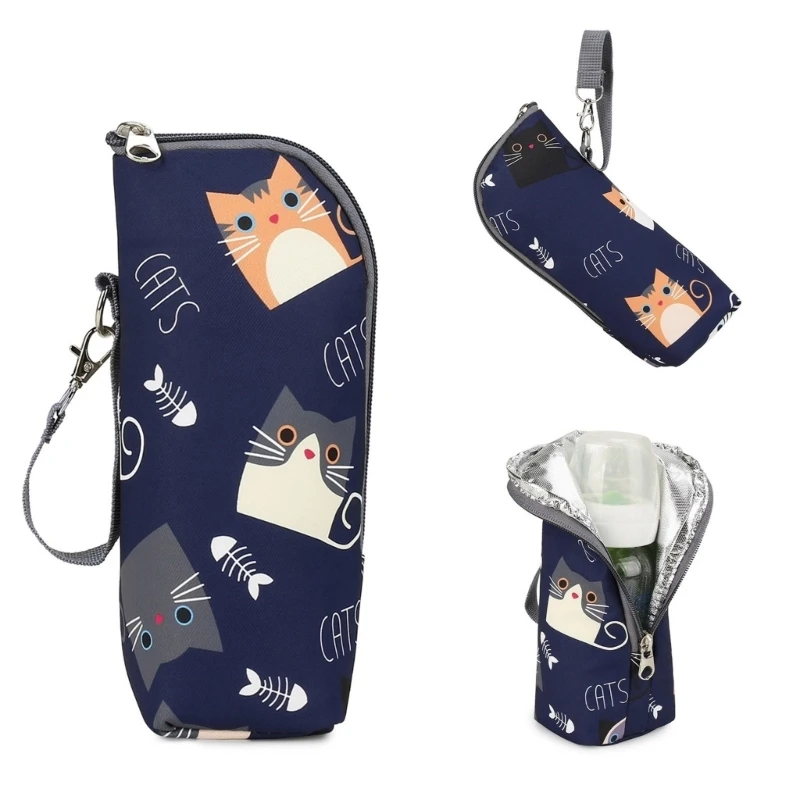 Baby Milk Bottle Insulation Bag Printed Travel Carry Case Portable Feeding Bottle Thermal Handbag Strollers Hanging Bag 3