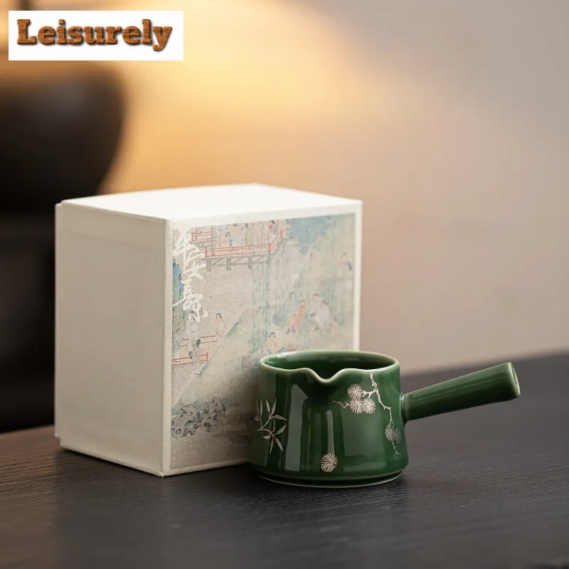 Bronze Gren Warm Tea Stove Teapot Retro Tea Infuser Pot Tea Maker Kettle With Strainer Chinese Tea Set Supplies Ornaments Gifts