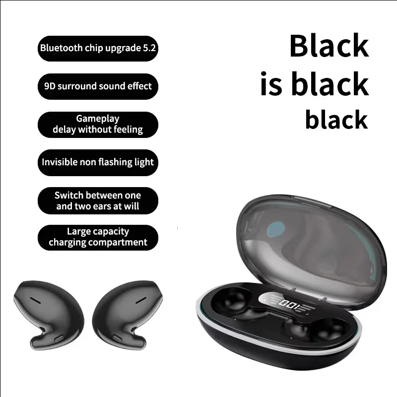 Ultra-Sleek Wireless Sleep Earbuds - Bluetooth 5.3, Waterproof, Noise-Cancelling, Sports Adaptable