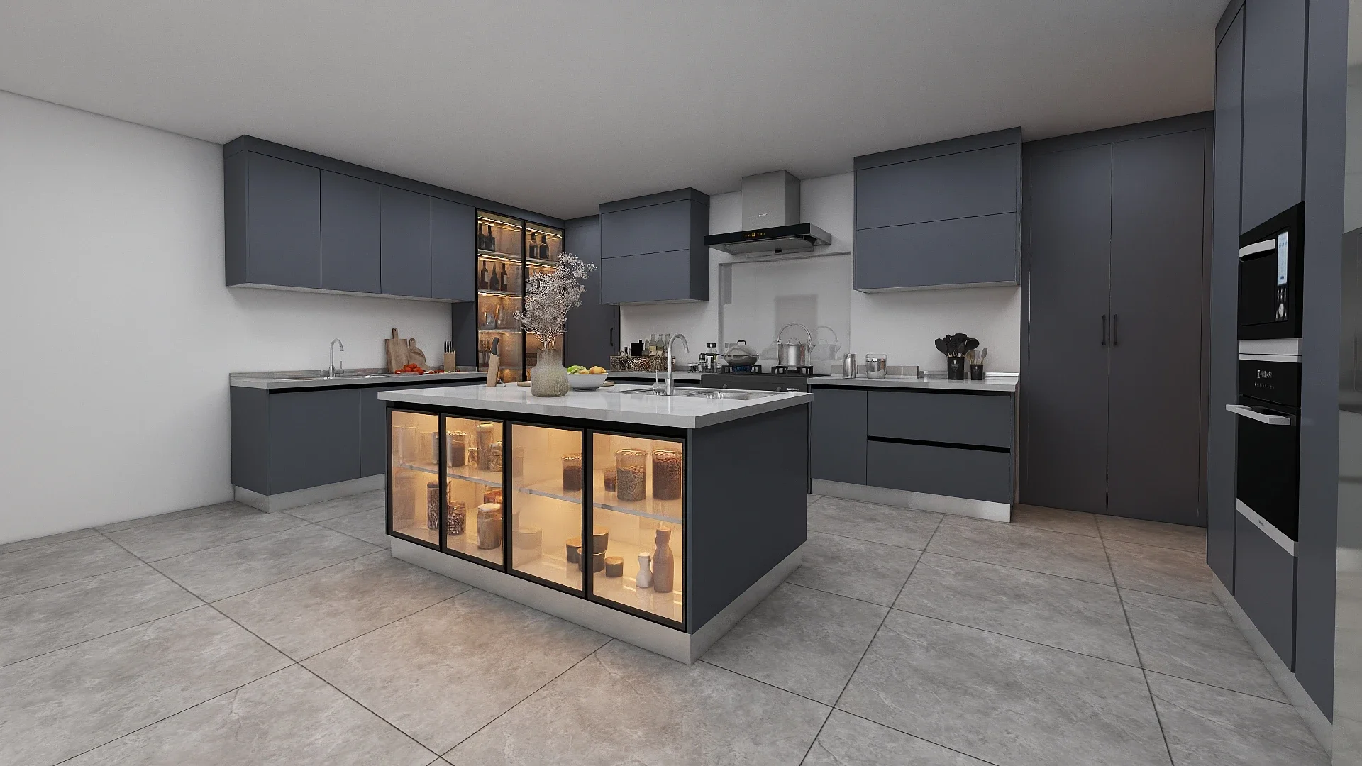 China Manufacturer Home Kitchen Furniture Modern Kitchen Cabinet Luxury Designs Modular Smart Furniture With Island